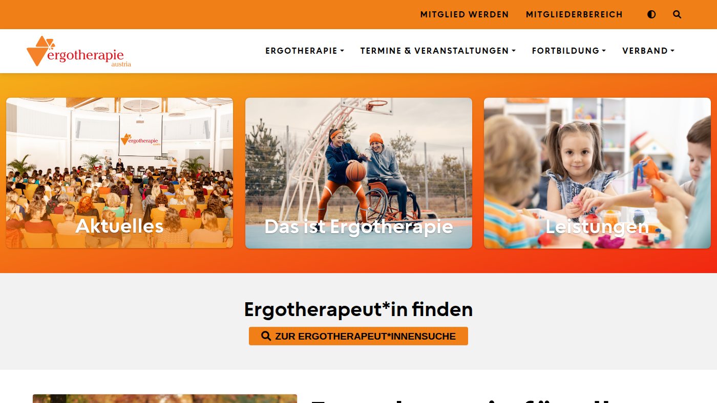 The home page of ergotherapie.at