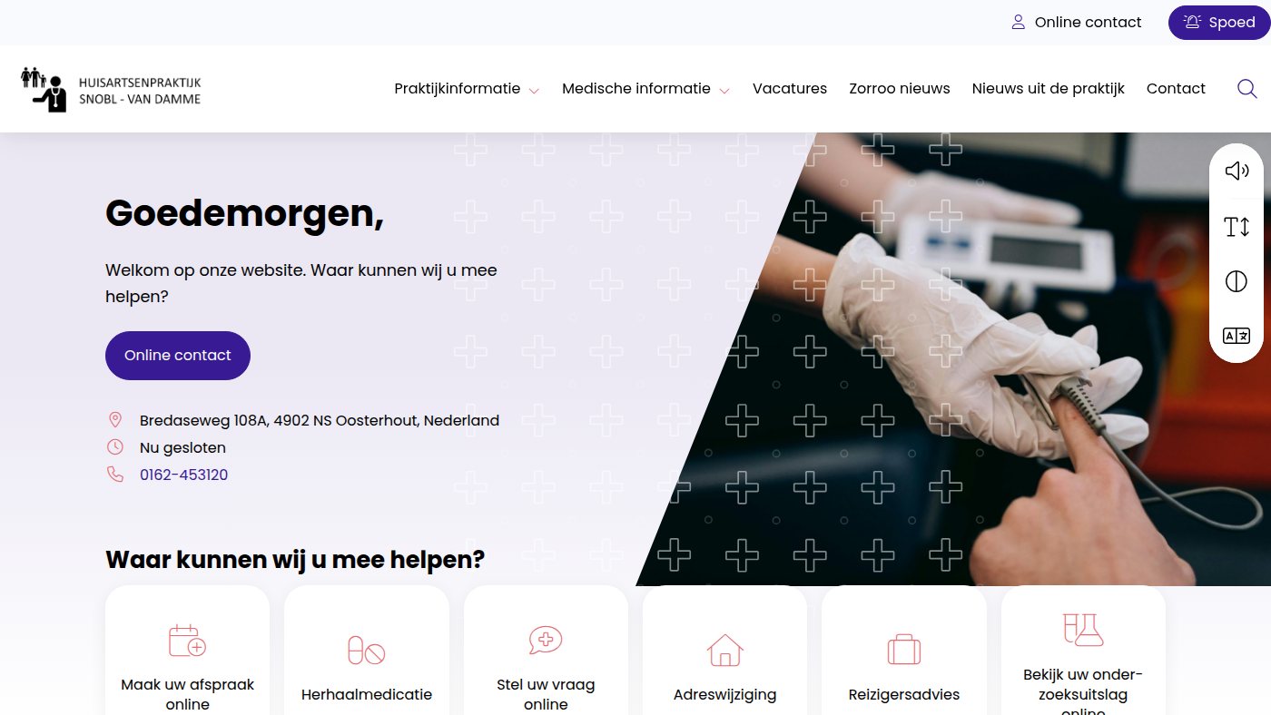 The home page of snoblhuisarts.nl