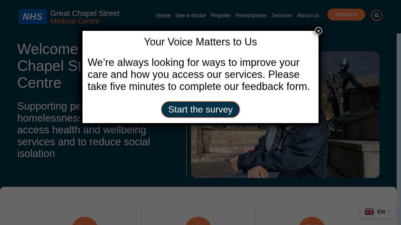 The home page of greatchapelst.org.uk