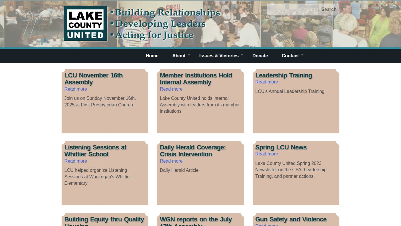 The home page of lakecountyunited.org