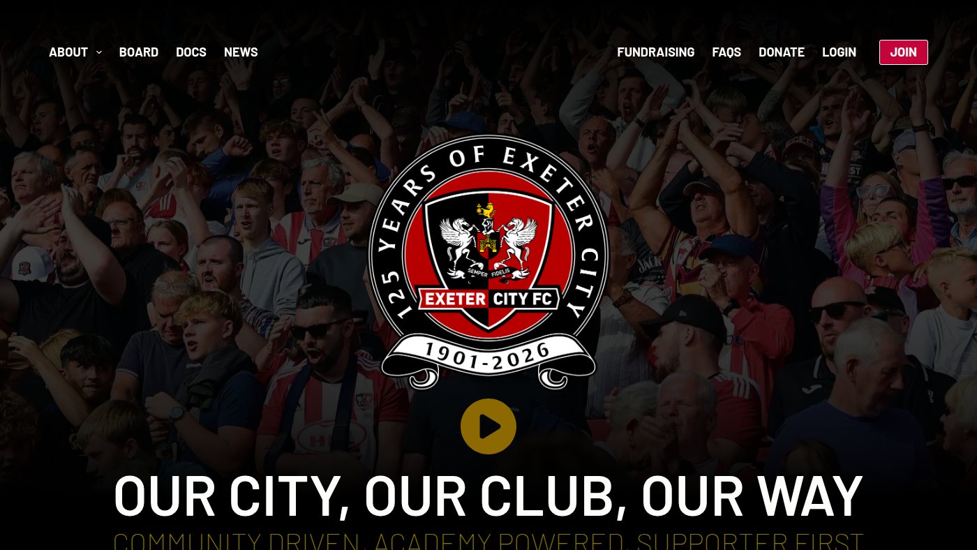The home page of weownexetercityfc.co.uk