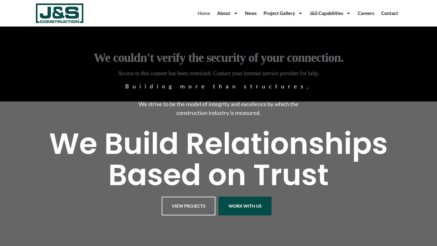 The home page of jsconstruction.com