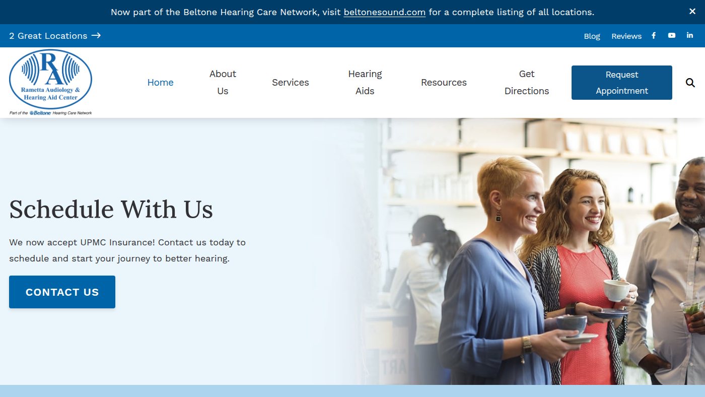 The home page of ramettahearing.com