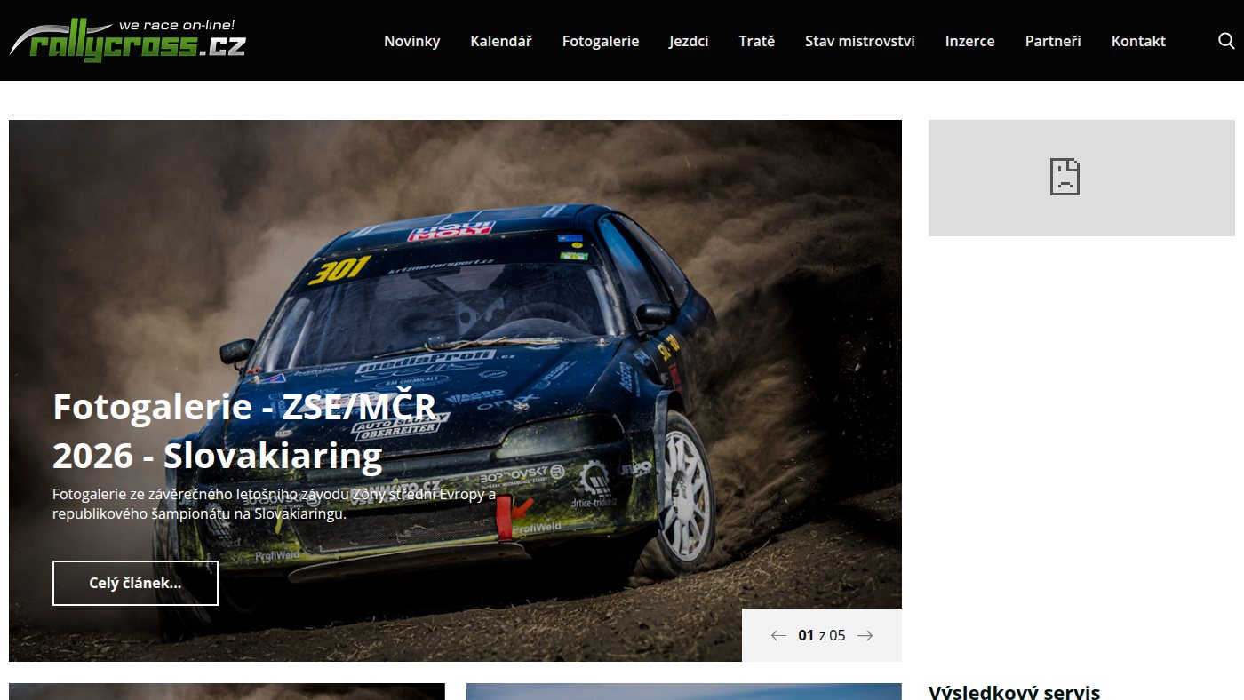 The home page of rallycross.cz