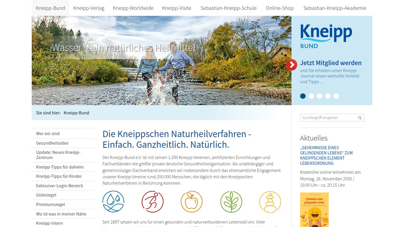 The home page of kneippbund.de