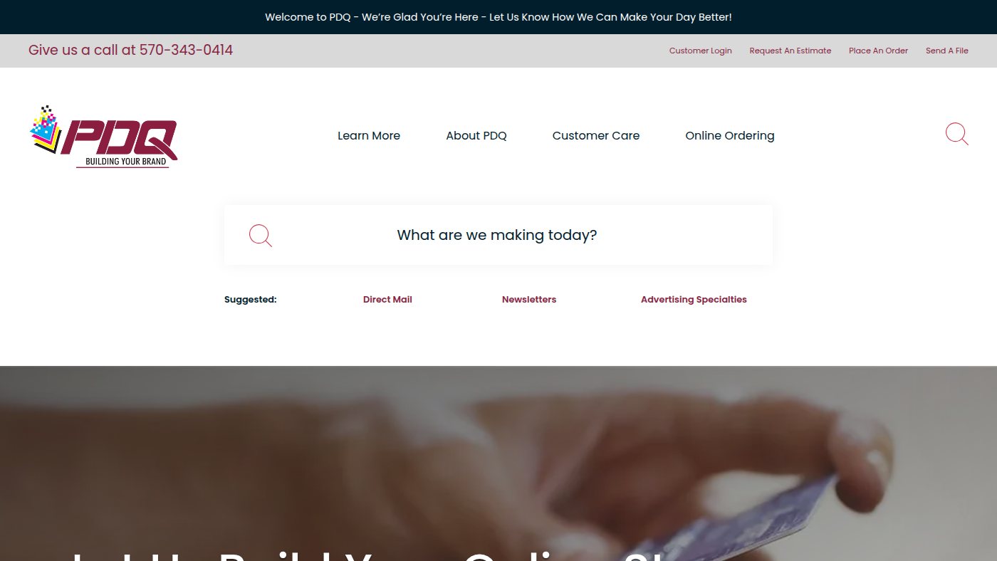 The home page of pdqprint.com