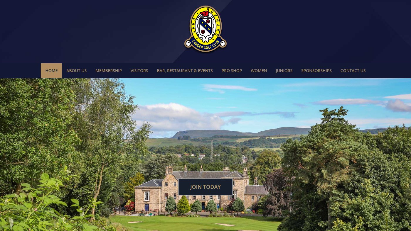 The home page of cawdergolfclub.com