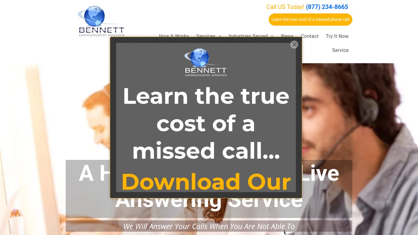 The home page of bennettanswering.com