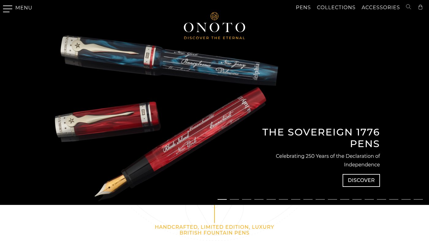 The home page of onoto.com