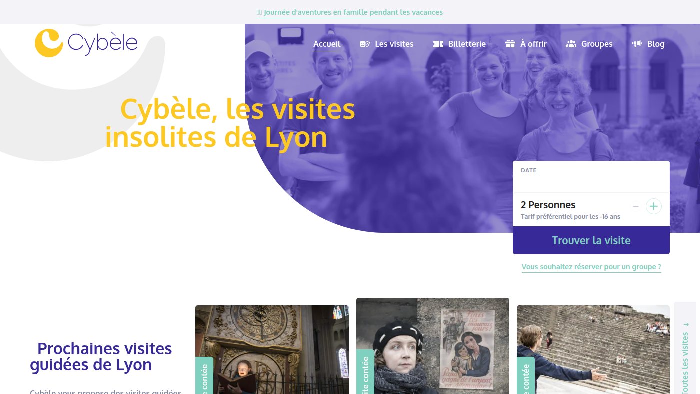 The home page of cybele-lyon.fr
