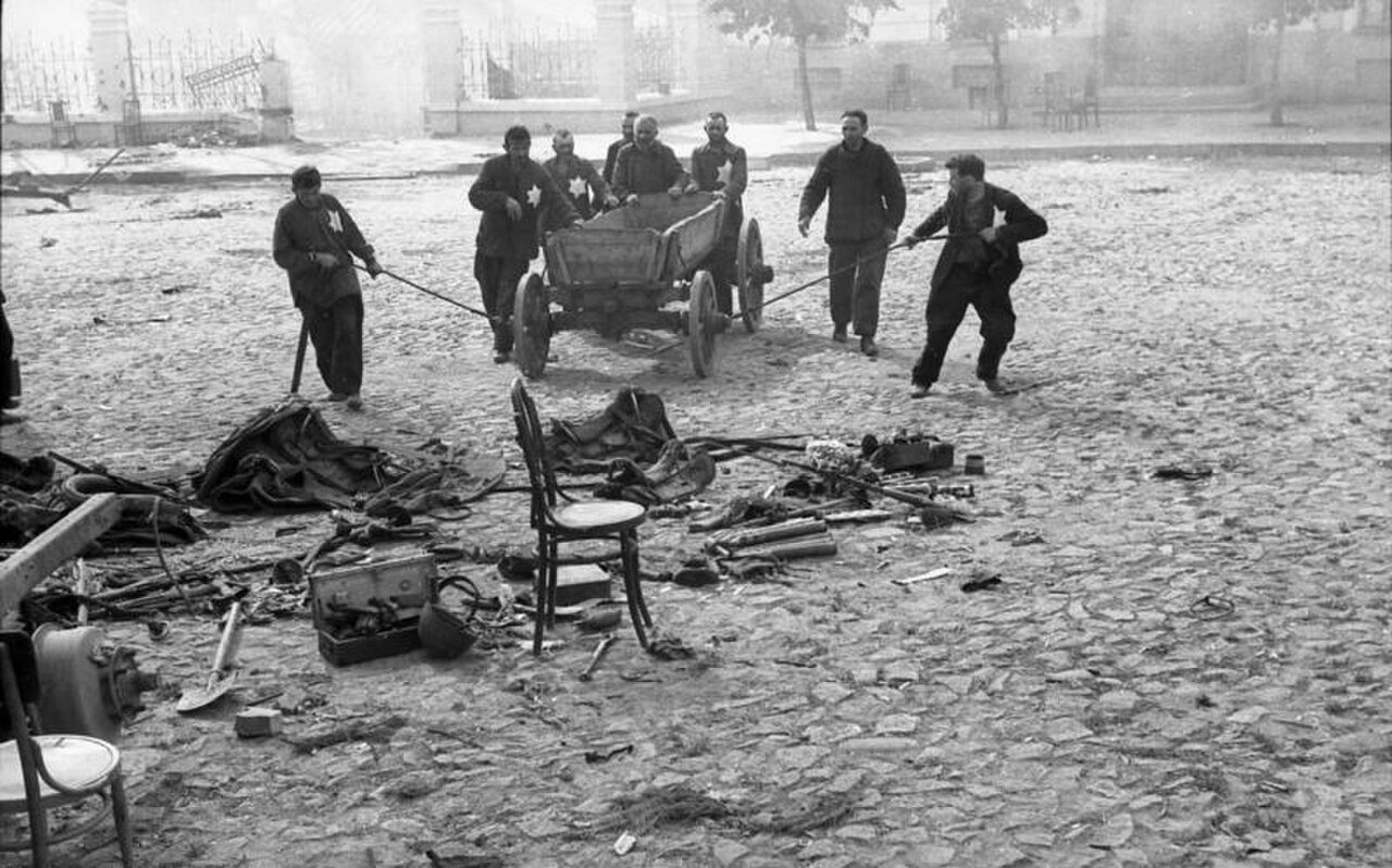 Jews of Mogilev, Belarus, forced to clean a street, July 1941