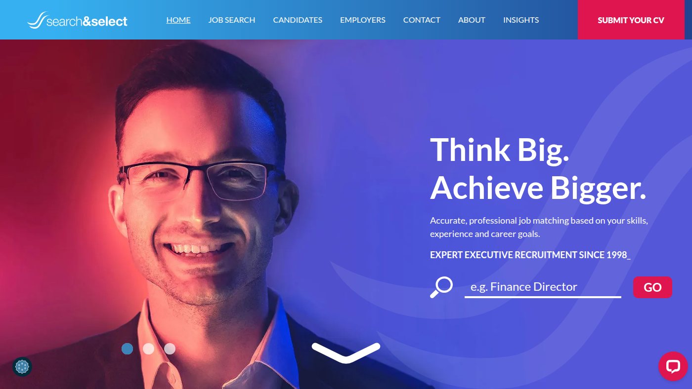 The home page of searchandselect.com