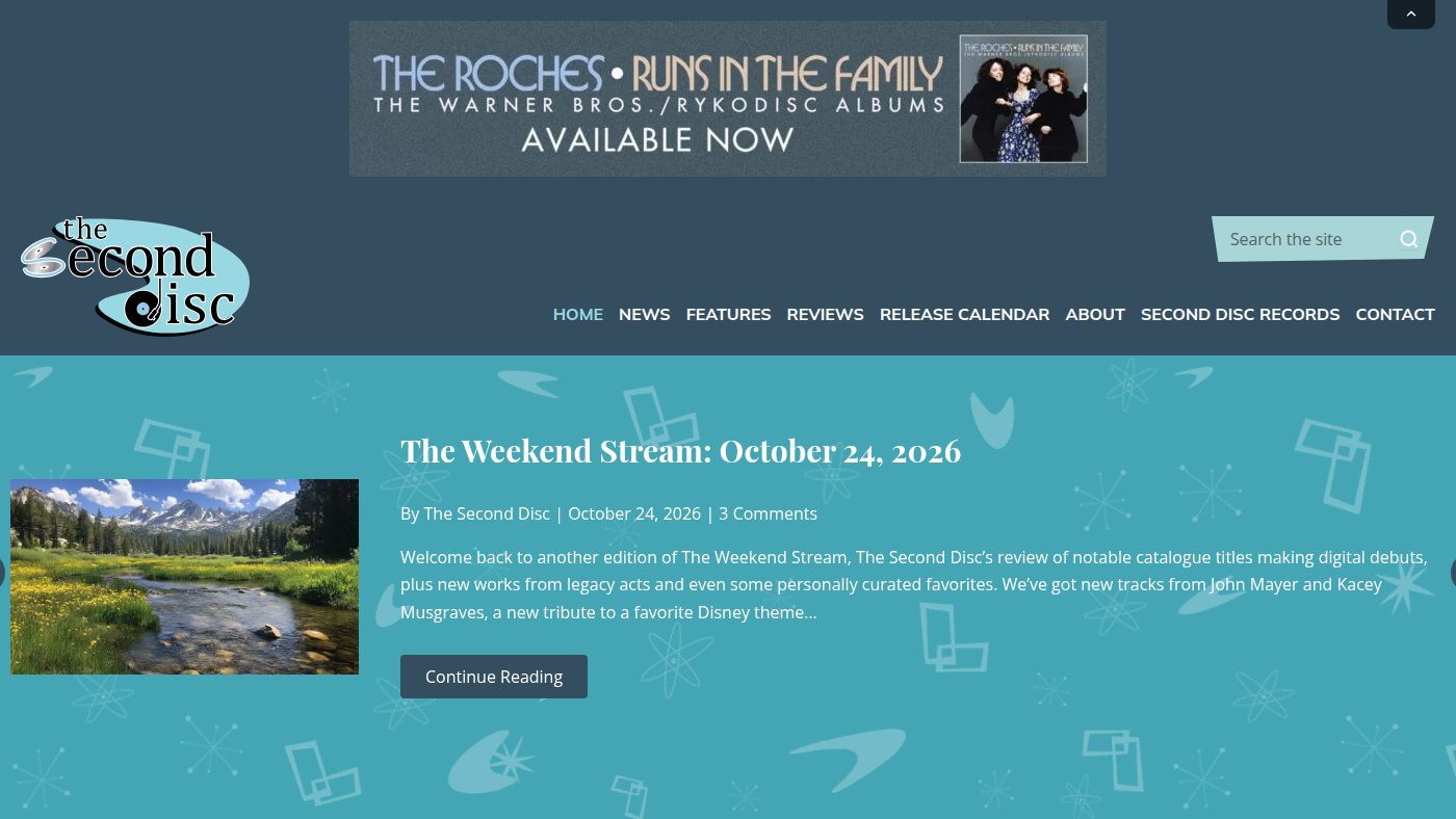 The home page of theseconddisc.com