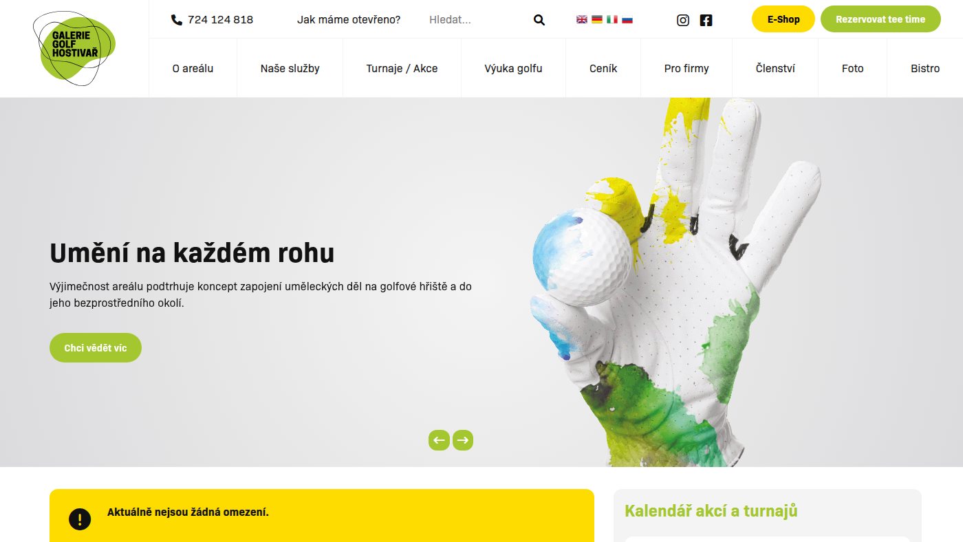The home page of golfhostivar.cz