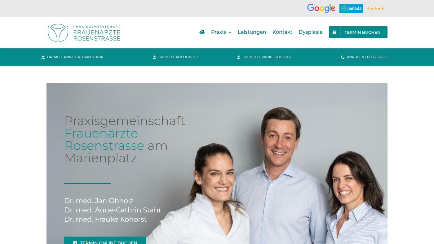 The home page of frauenaerzte-rosenstrasse.de