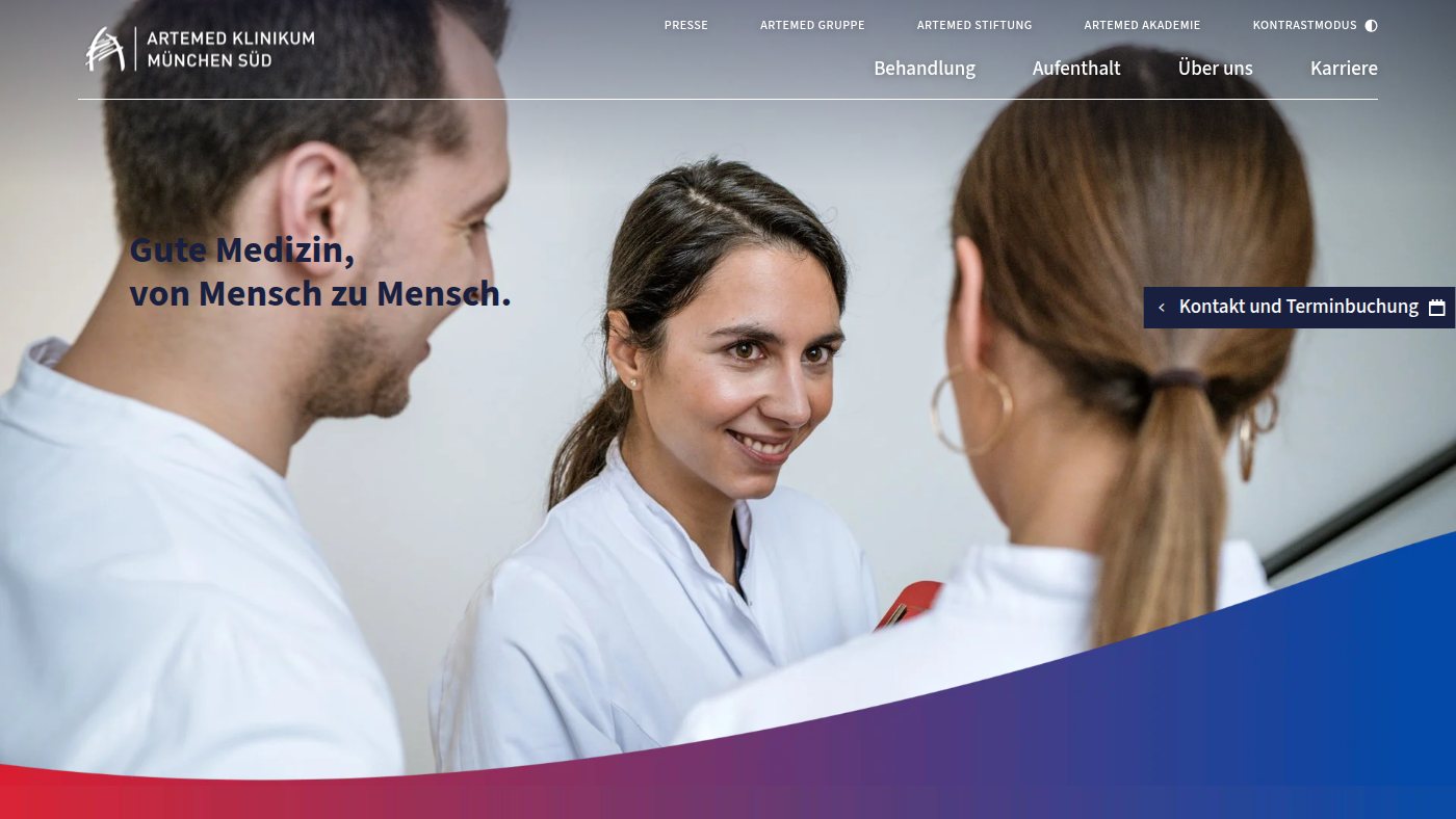 The home page of artemed-muenchen-sued.de