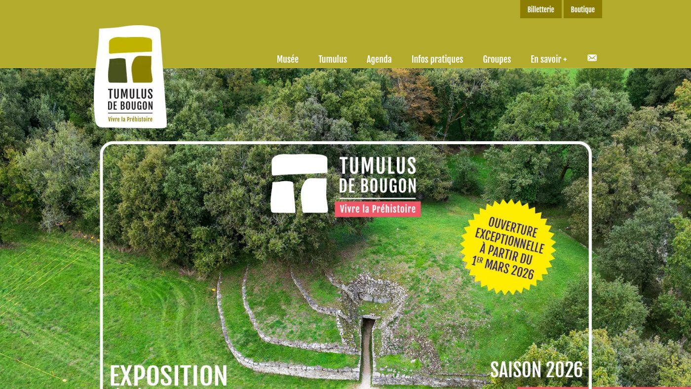 The home page of tumulus-de-bougon.fr