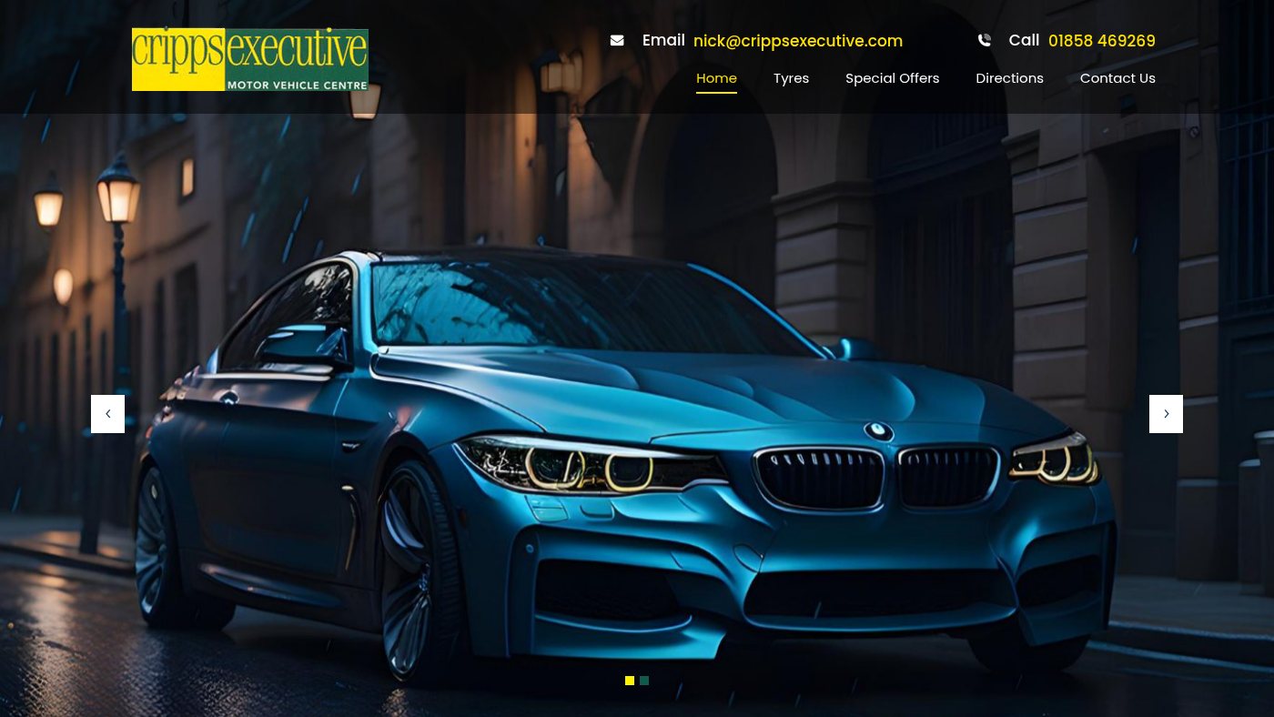 The home page of crippsexecutivemotor.com