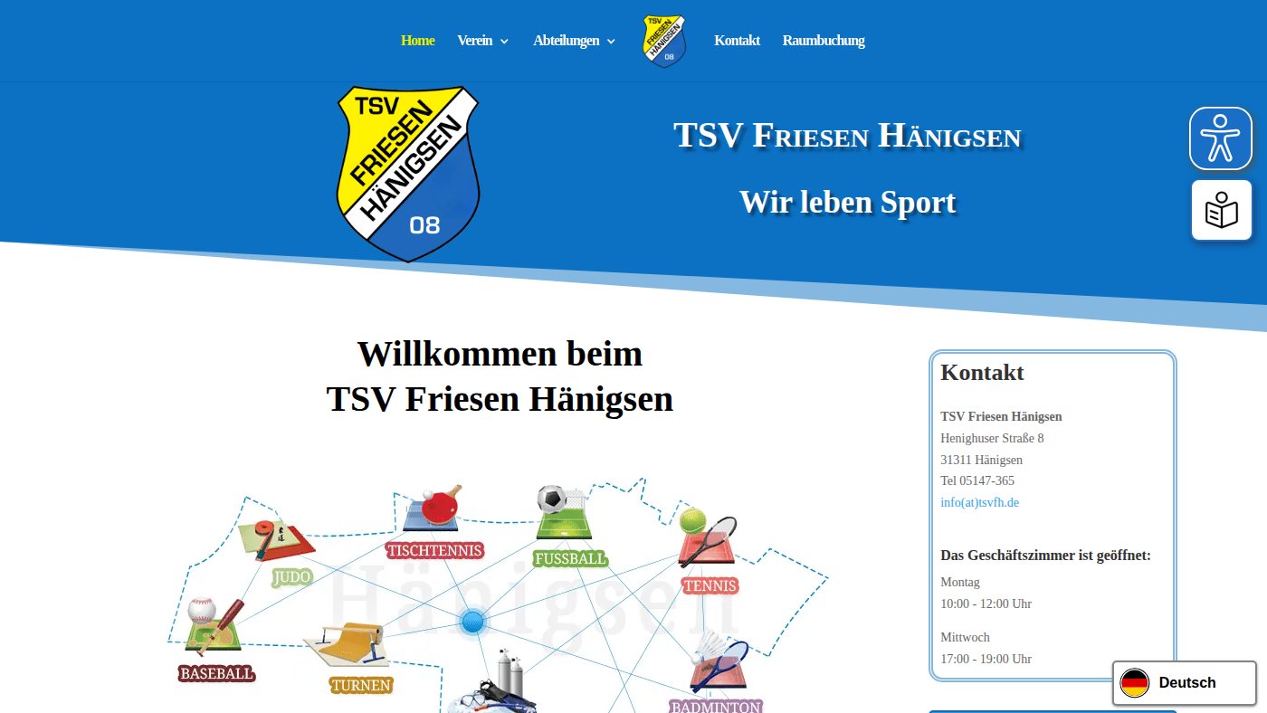 The home page of tsvfh.de