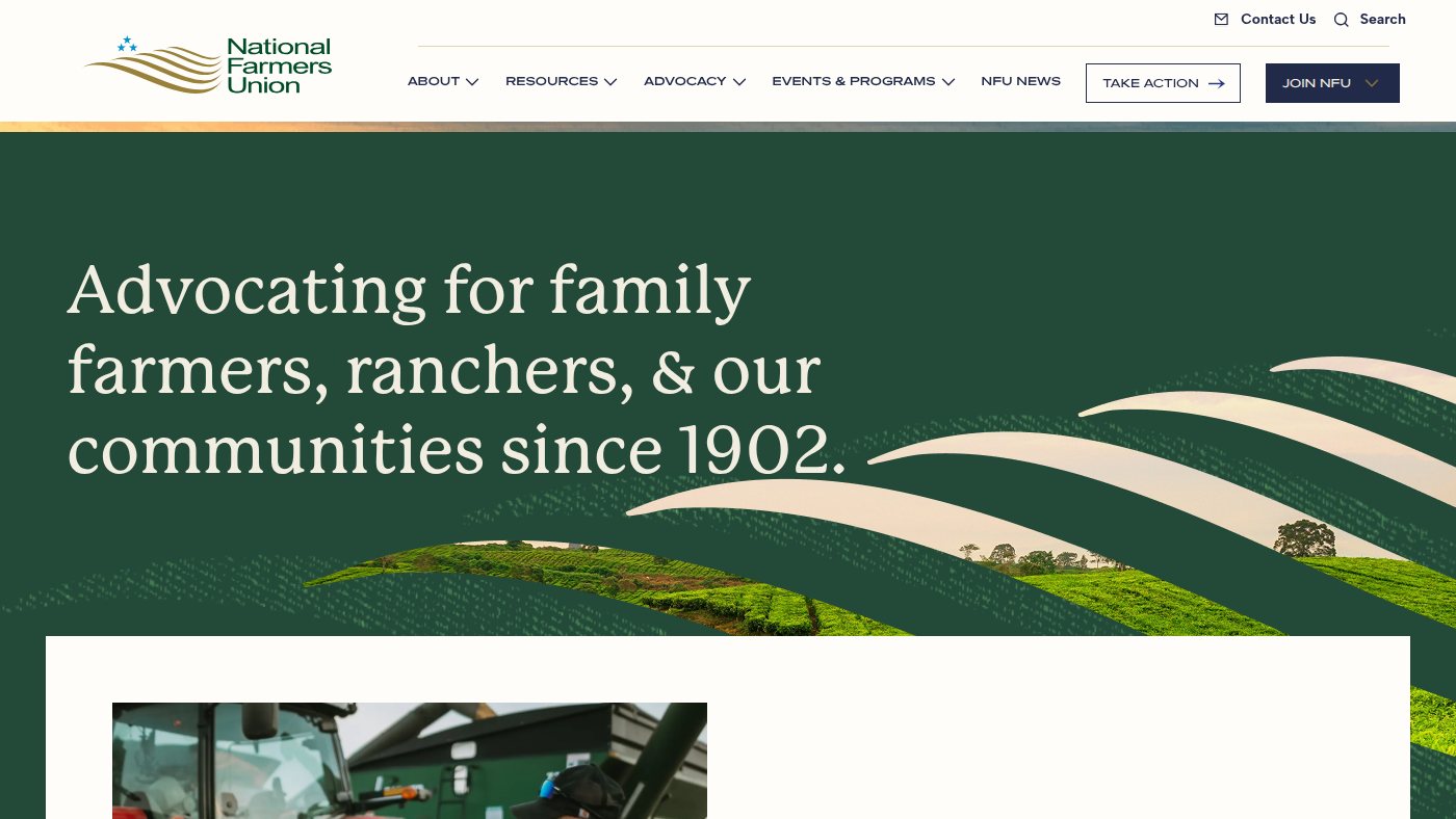 The home page of nfu.org