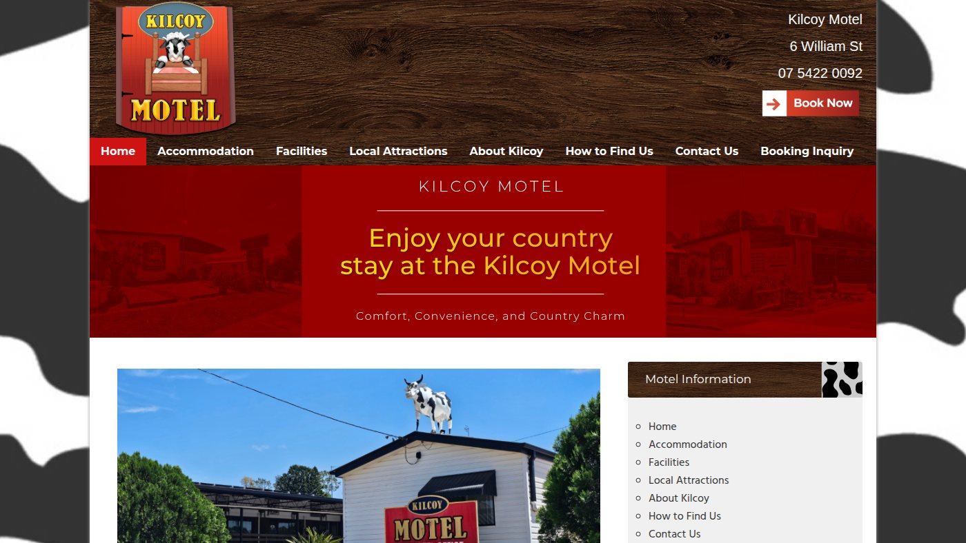 The home page of kilcoymotel.com.au
