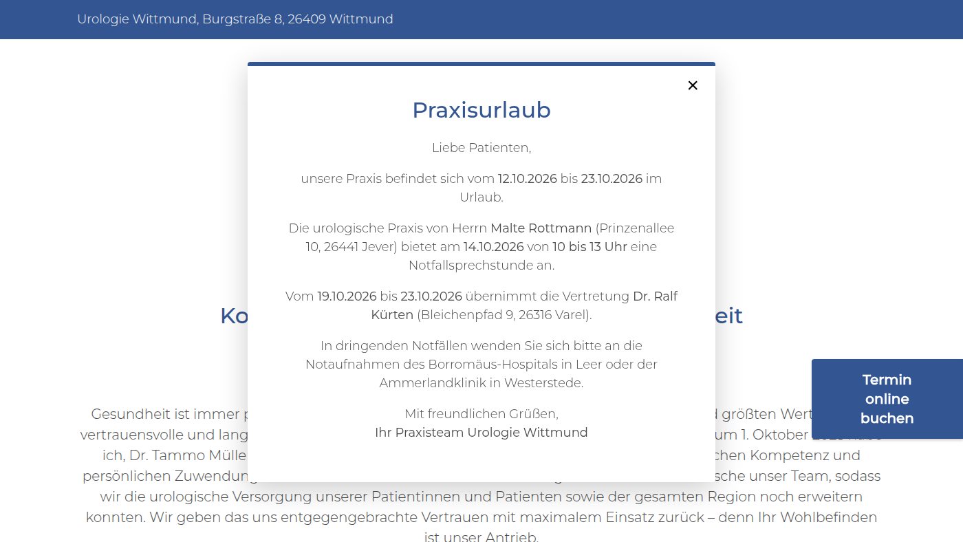 The home page of uro-wittmund.de