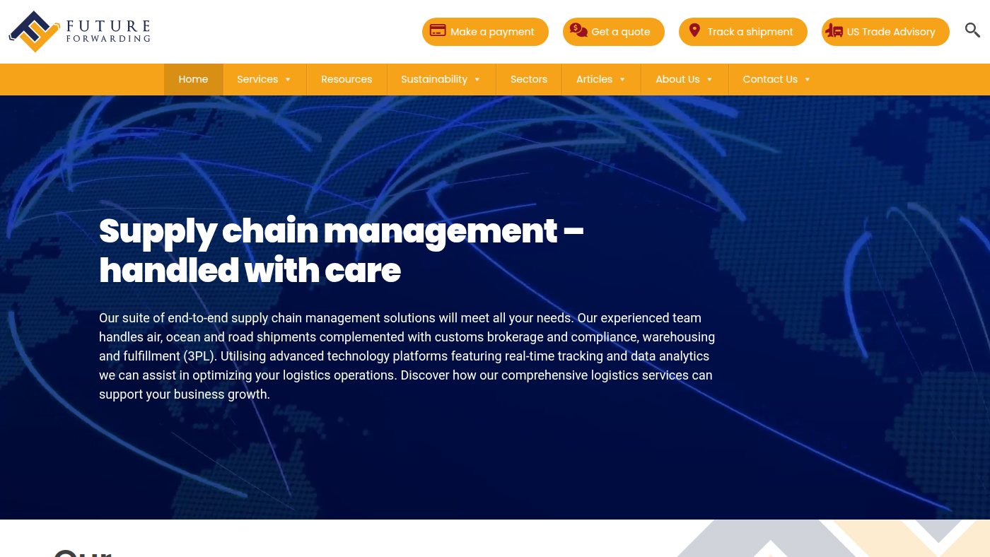 The home page of futureforwarding.com
