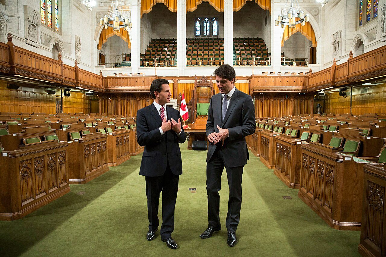 Trudeau con il presidente messicano Enrique Peña Nieto su Parliament Hill, 2016