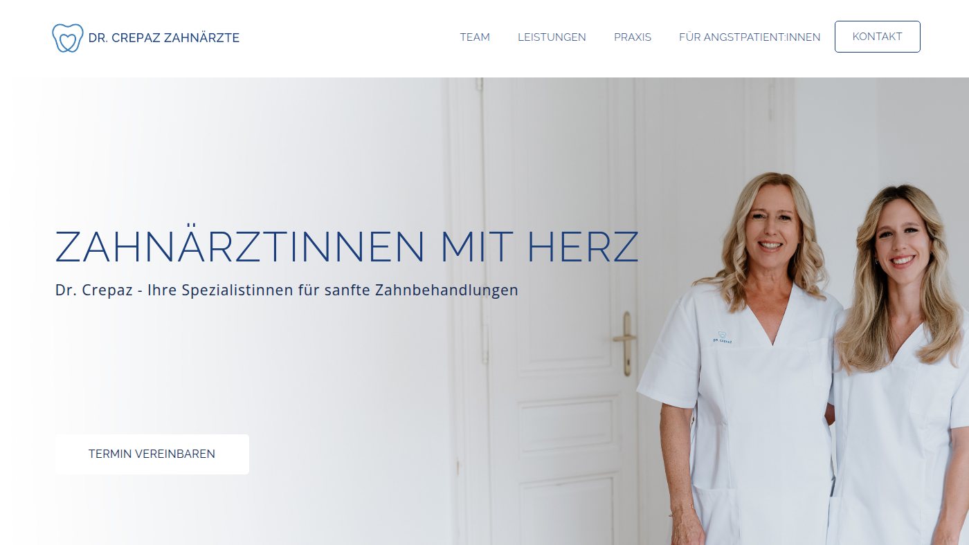 The home page of crepaz-zahnbehandlungen.at