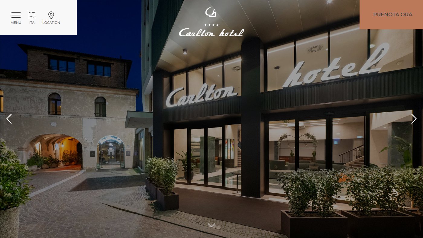 The home page of hotelcarlton.it