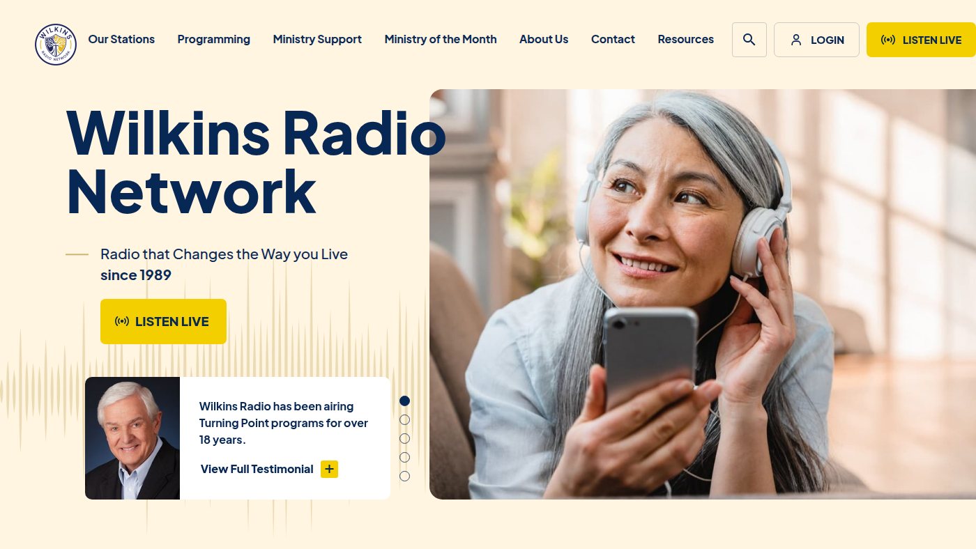 The home page of wilkinsradio.com