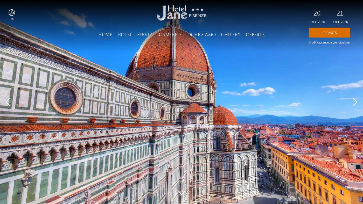 The home page of hoteljane.it