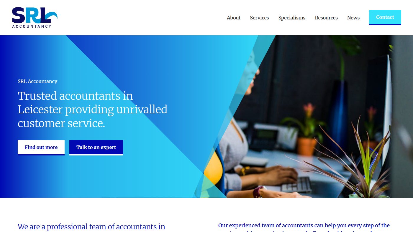The home page of srl-services.co.uk