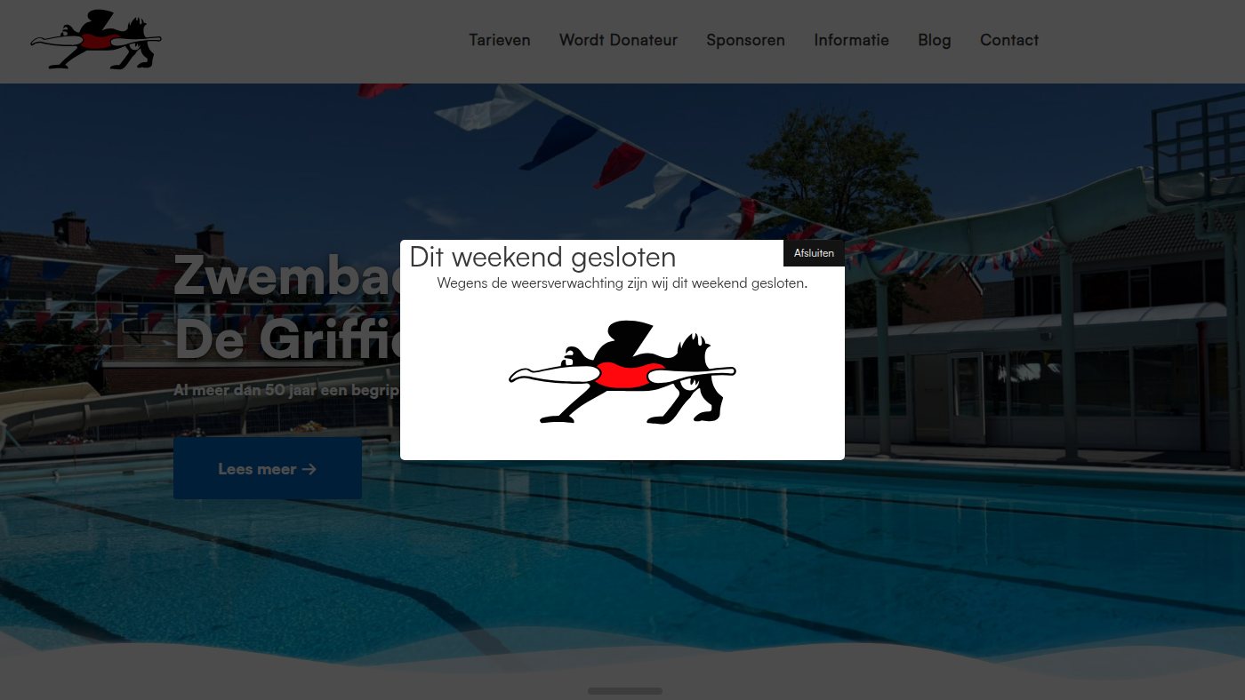 The home page of zwembadgrijpskerk.nl