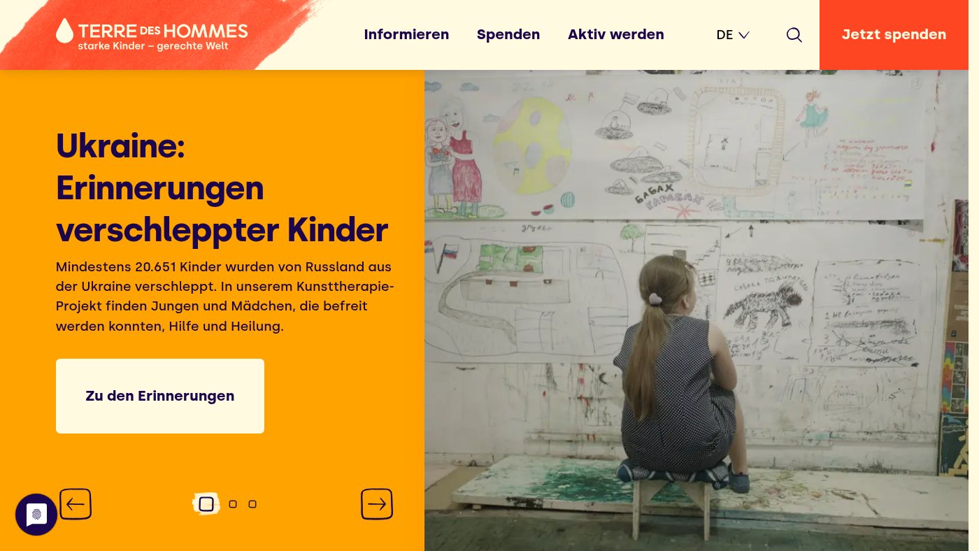 The home page of tdh.de