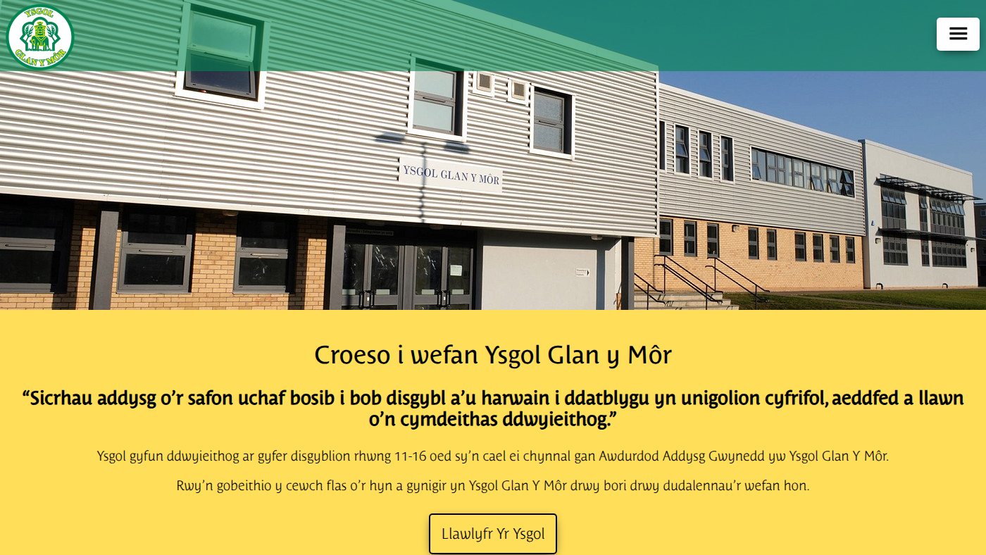 The home page of ysgolglanymor.cymru