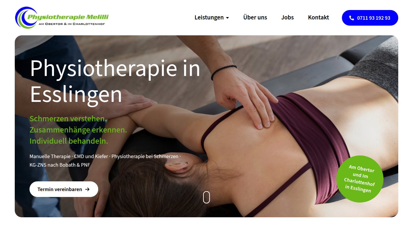 The home page of physiotherapie-es.de