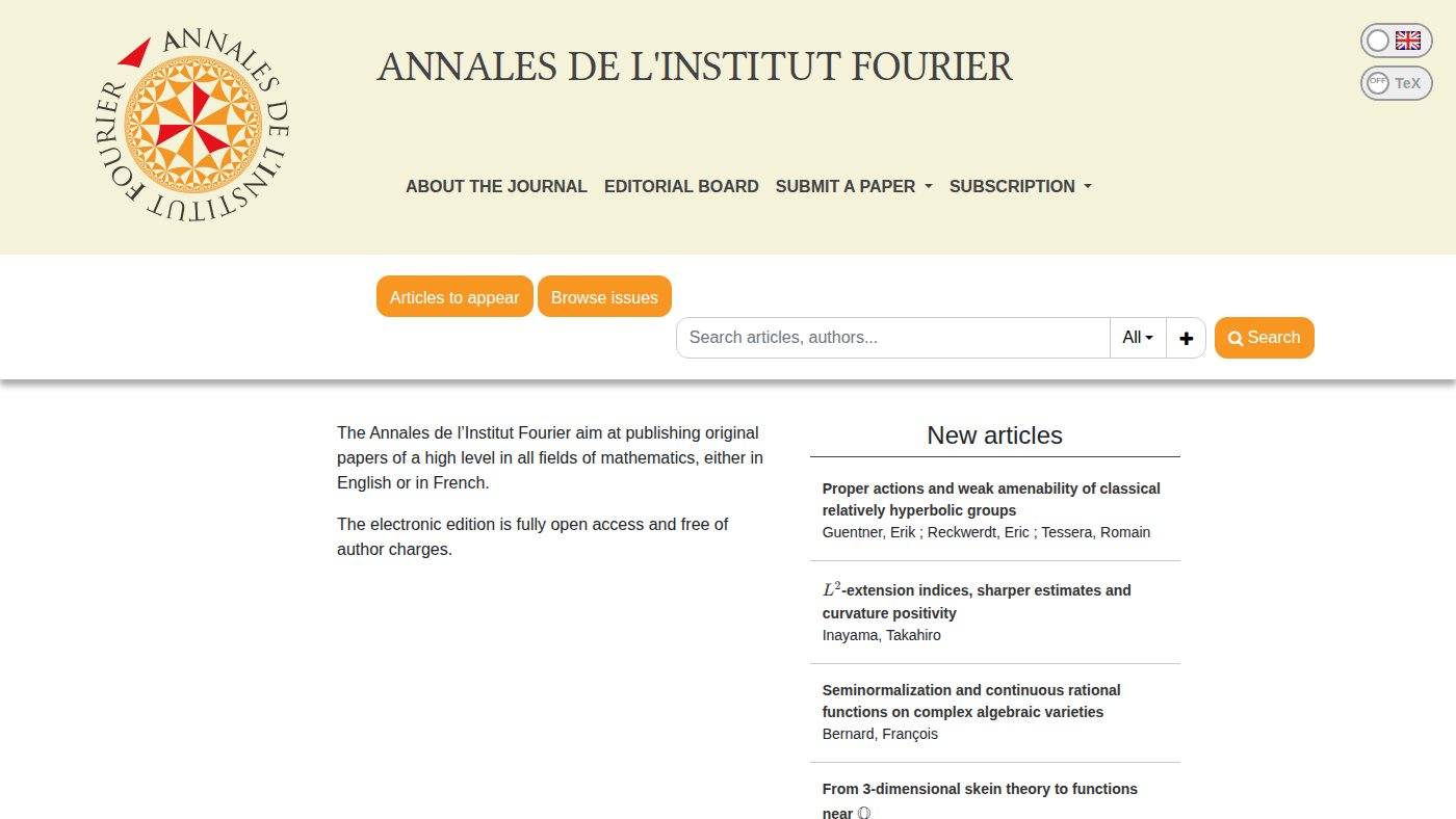 The home page of aif.centre-mersenne.org