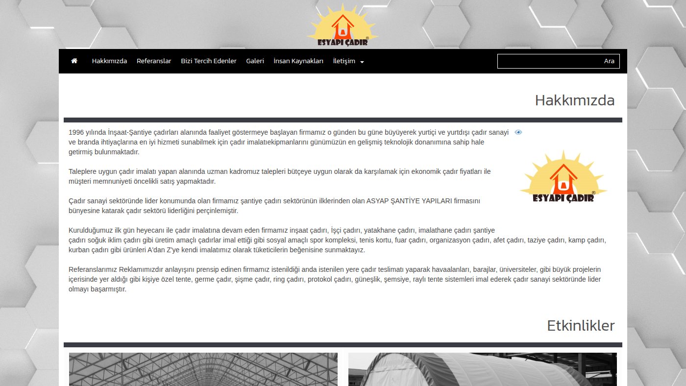 The home page of esyapicadir.com