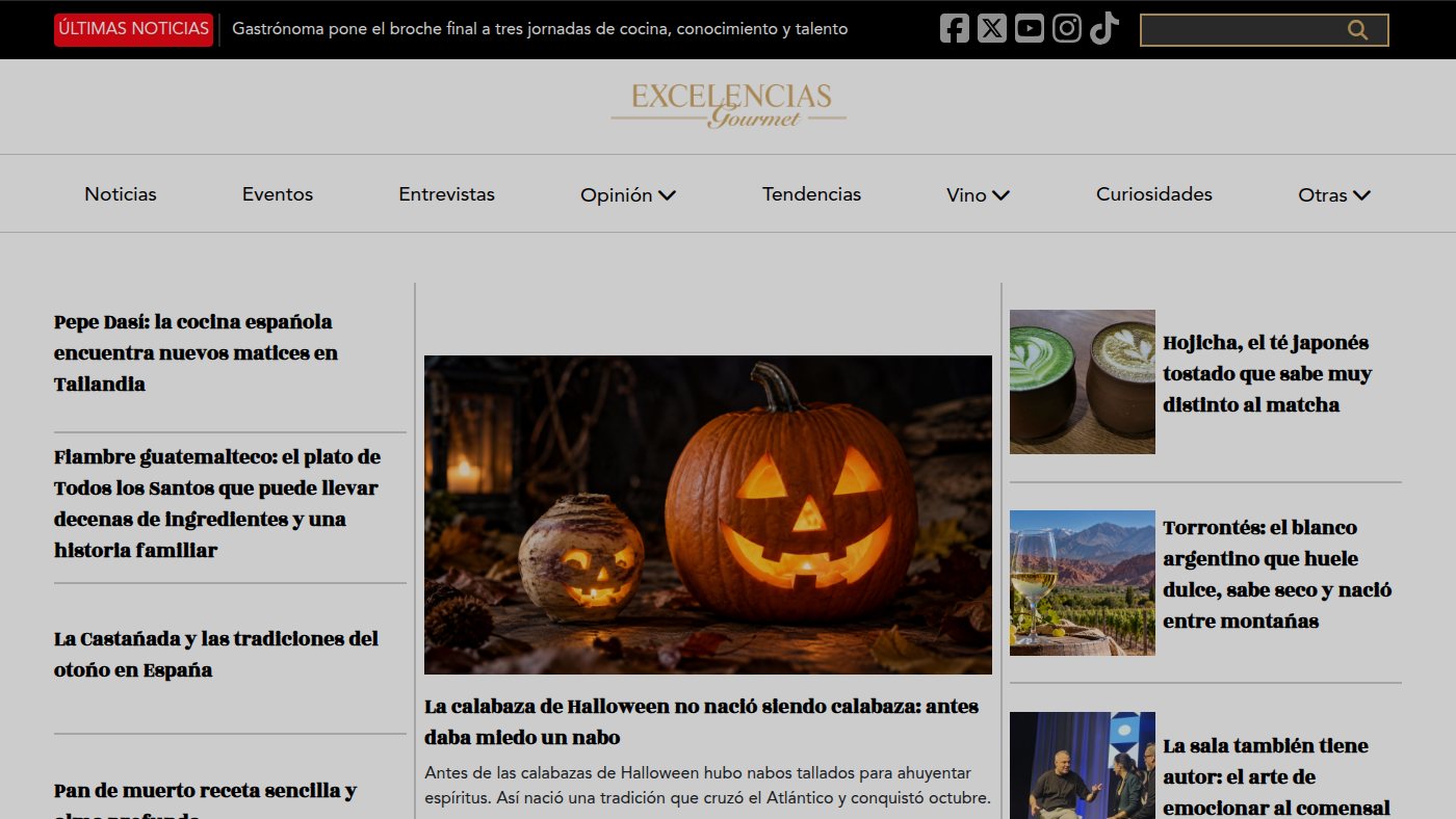 The home page of excelenciasgourmet.com