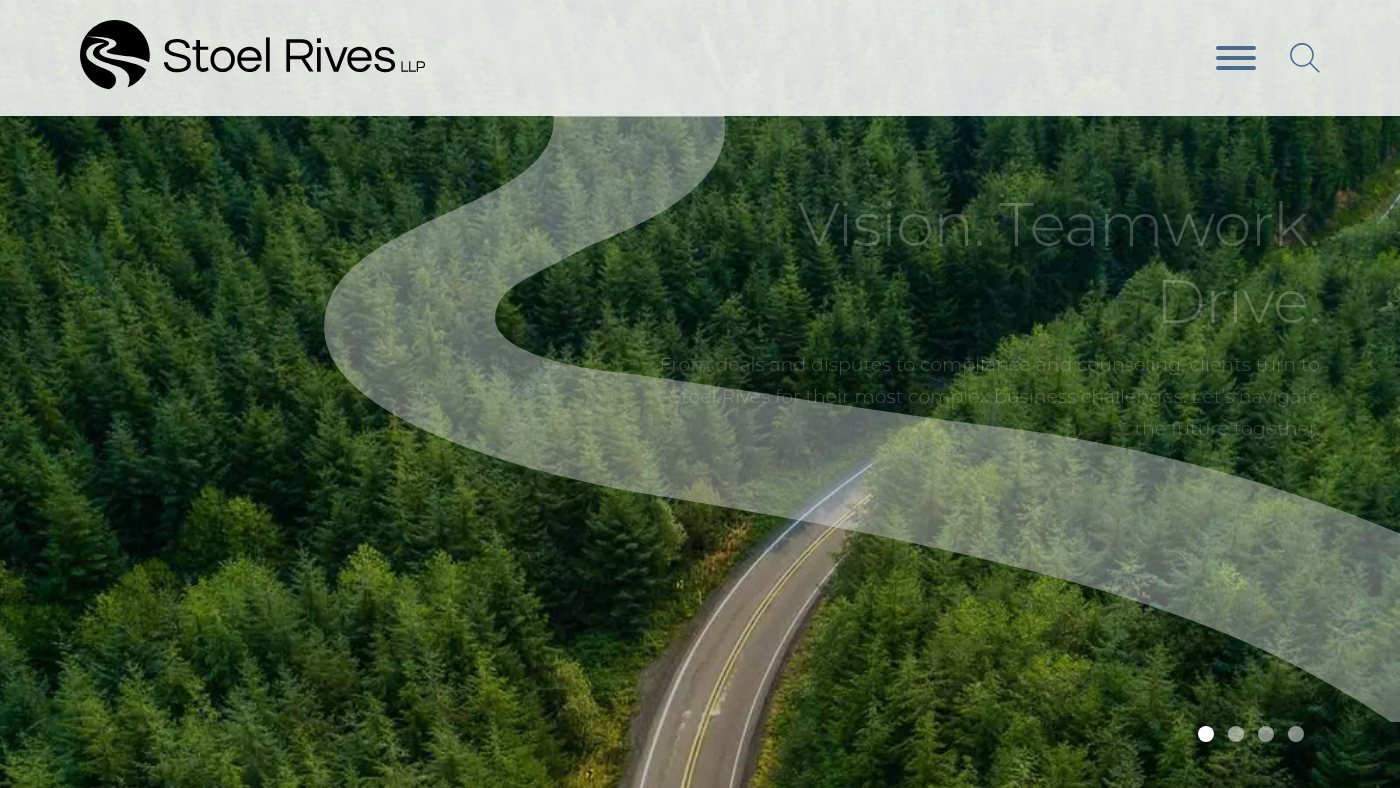 The home page of stoel.com