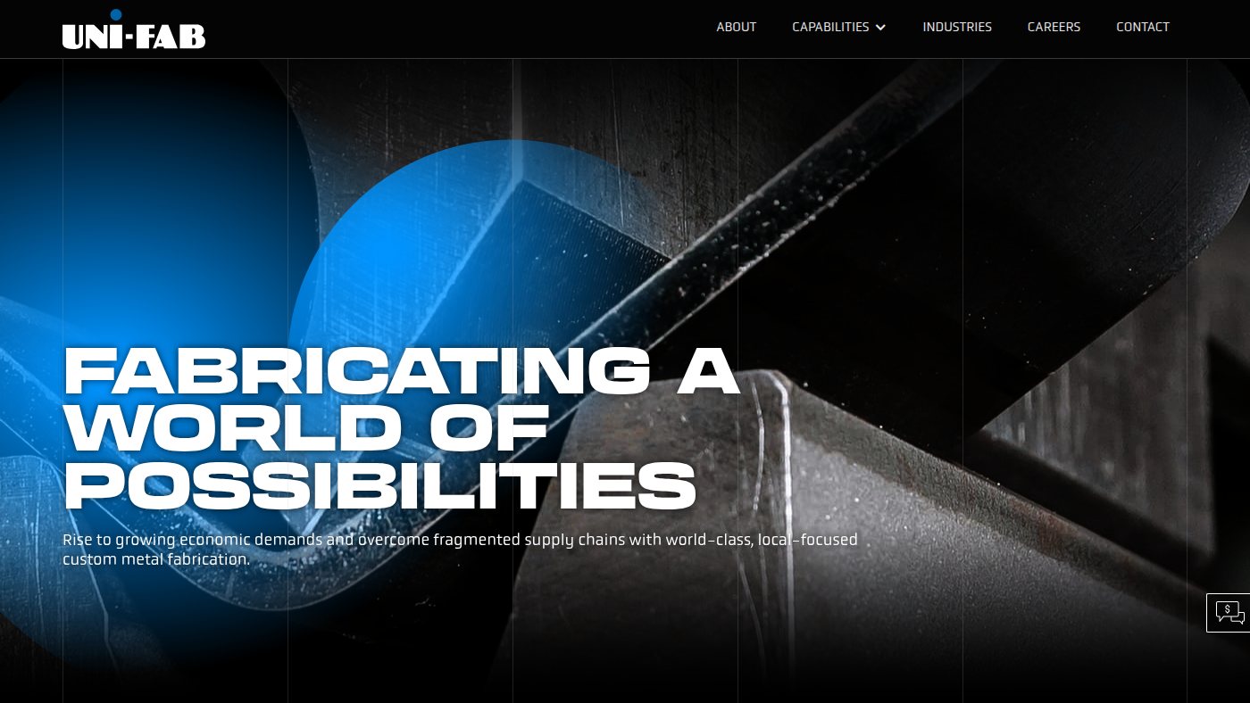 The home page of uni-fab.on.ca