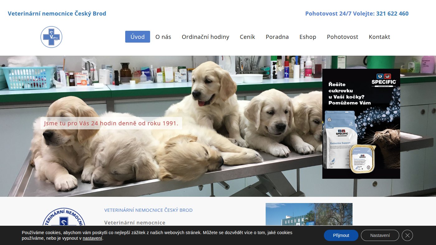The home page of vetnem.cz