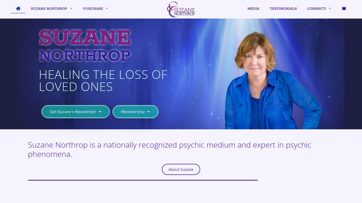 The home page of suzanenorthrop.com