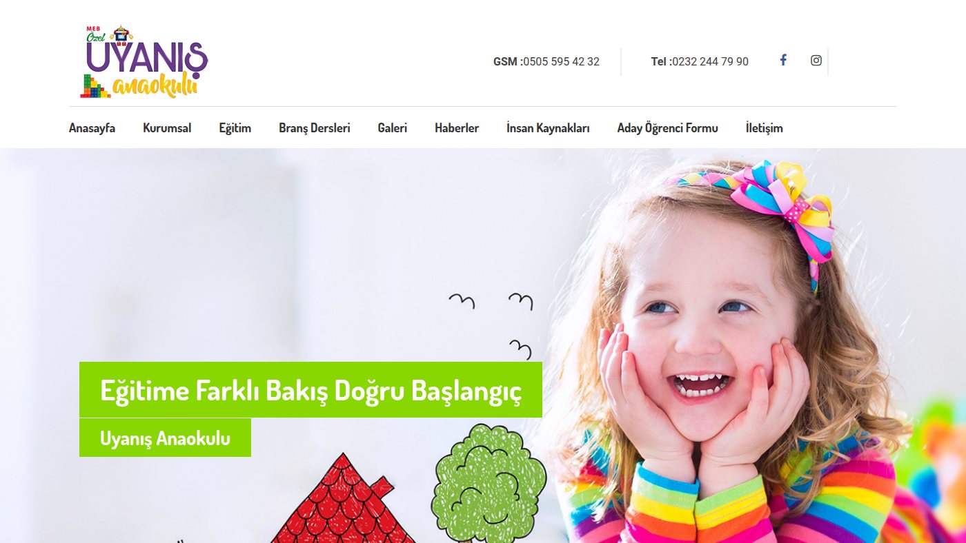 The home page of uyanisanaokulu.com