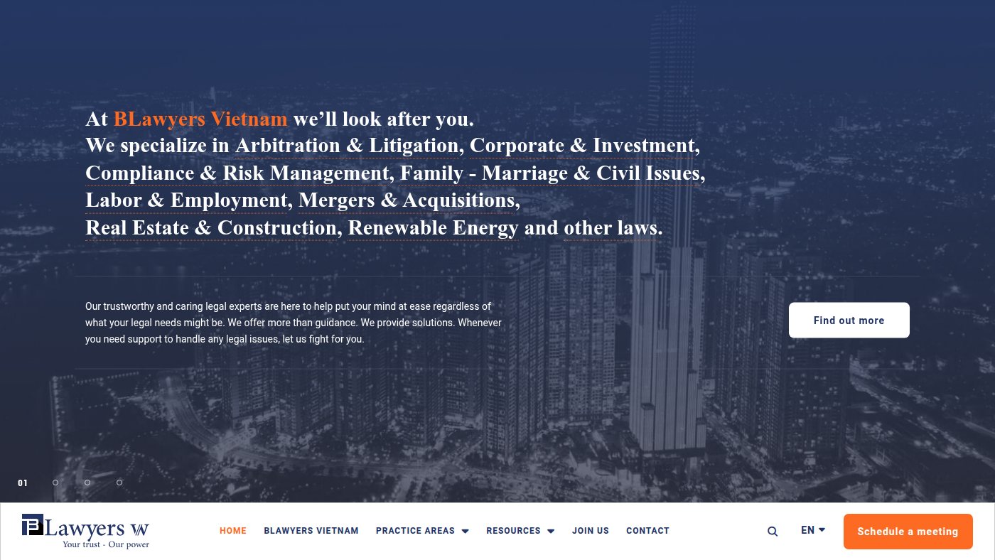 The home page of blawyersvn.com