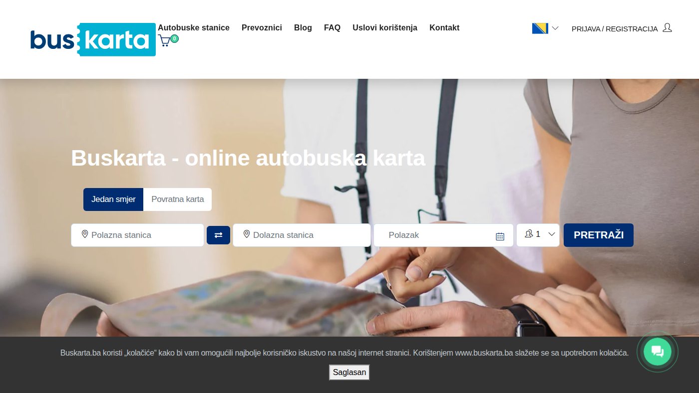 The home page of buskarta.ba