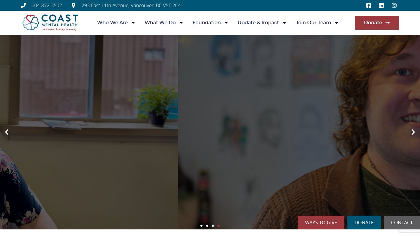The home page of coastmentalhealth.com