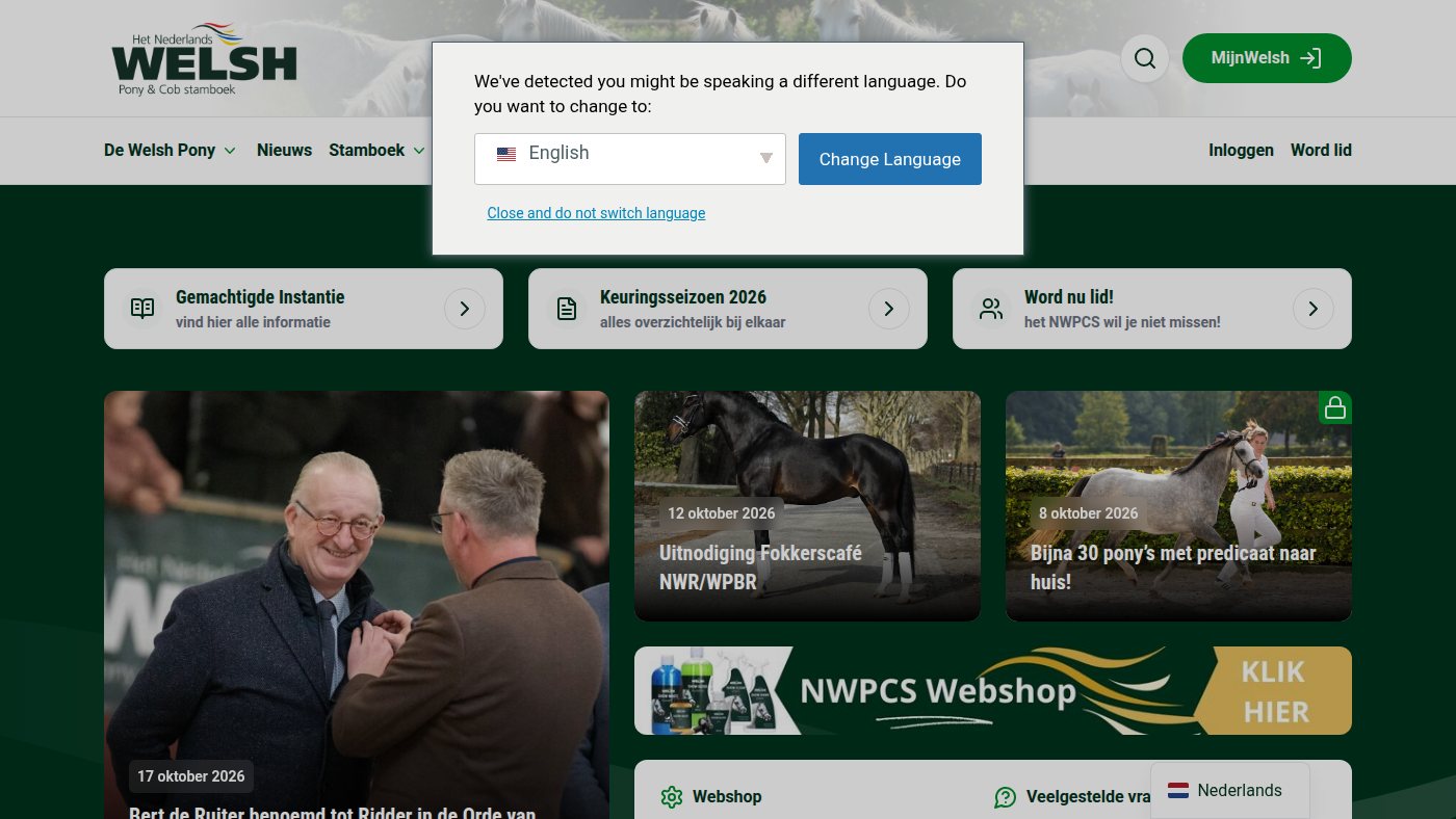 The home page of nwpcs.nl