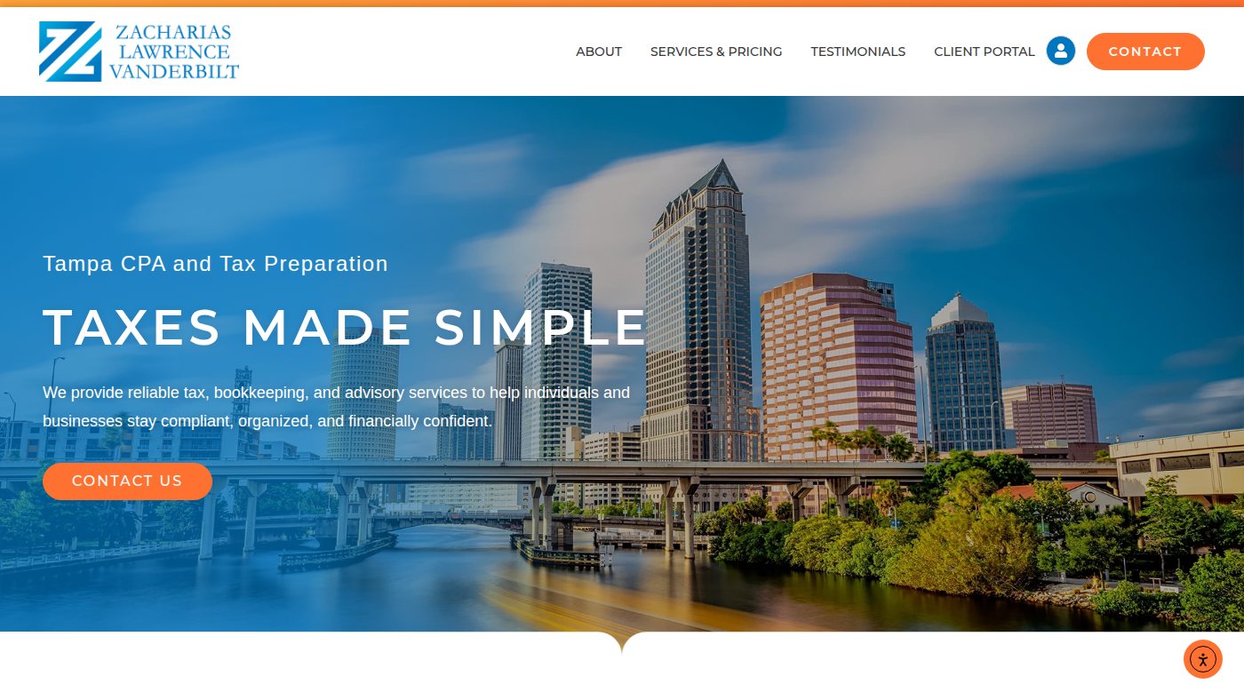 The home page of zachcpa.com